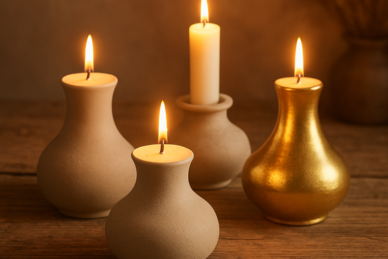 Elegant Air-Dry Clay Candle Holders illustration