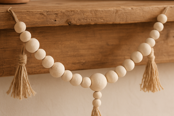 Boho-Inspired Beaded Clay Garland illustration