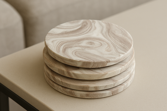 Marbled Air-Dry Clay Coasters illustration