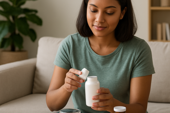 Health and Wellness Product Reviewing at Home illustration