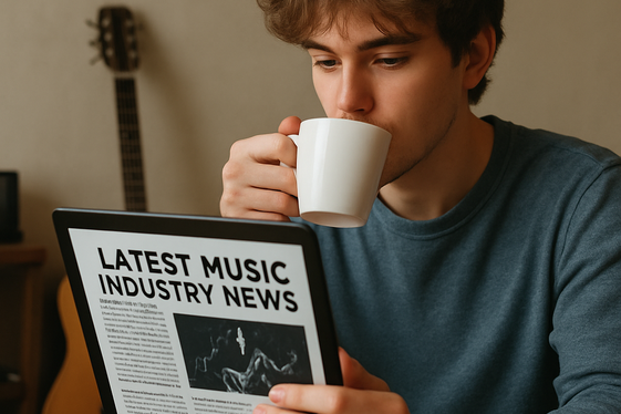 Staying Updated on Music Industry Trends illustration