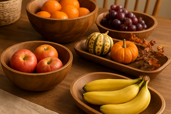 Natural Wood Bowls and Trays illustration