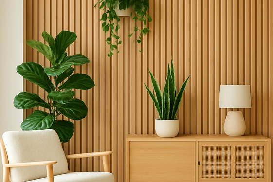 Vertical Wooden Slats for Warmth and Texture illustration