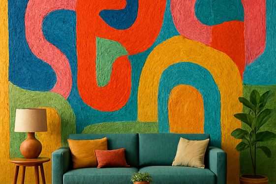 Hand-Painted Textured Murals for Artistic Flair illustration