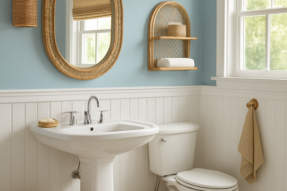 Wainscoting in Bathrooms: Practical and Pretty illustration