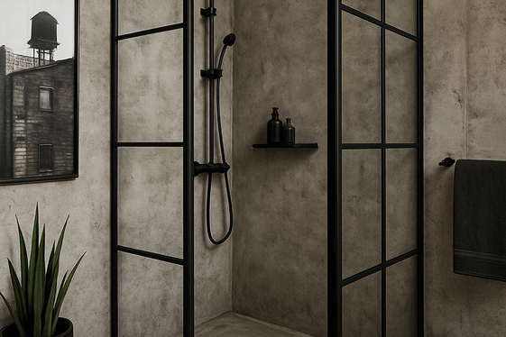 Industrial Style with Metal and Concrete illustration