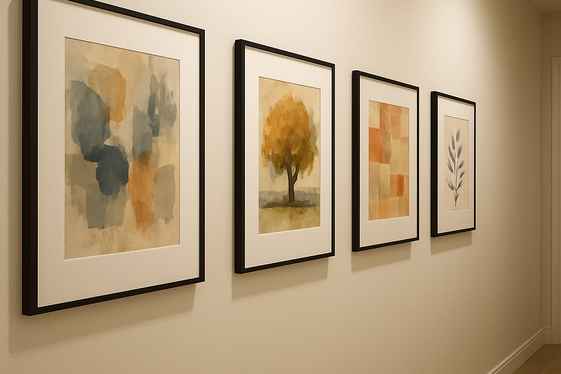 Hang Artwork at Eye Level for Balance illustration