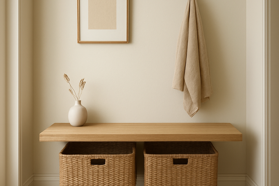 Install a Wall-Mounted Bench with Storage illustration