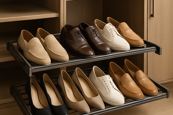 Wardrobes with Sliding Shoe Racks for Organization illustration