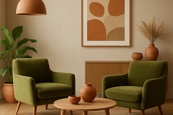 Earthy Green and Terracotta Combinations illustration