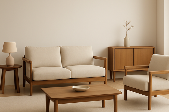 Minimalist Furniture with Warm Undertones illustration