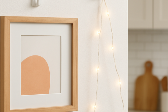 Use Temporary Hooks and Clips to Hang Decor illustration