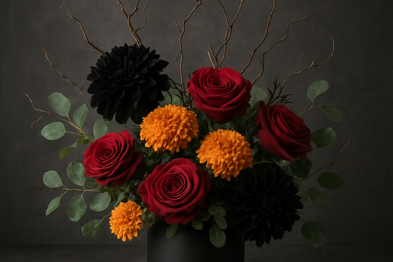 Arranging Seasonal Flowers with a Dark Twist illustration