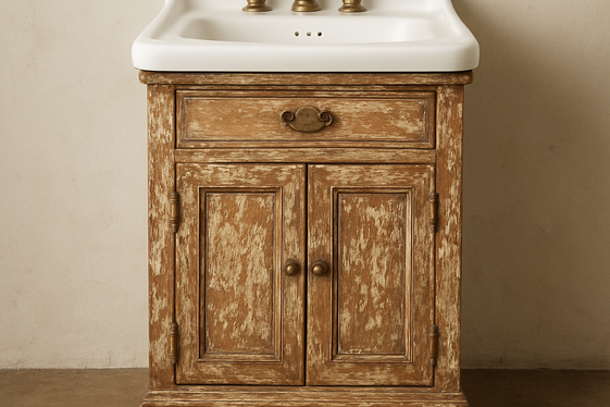 Antique Wooden Bathroom Cabinets illustration