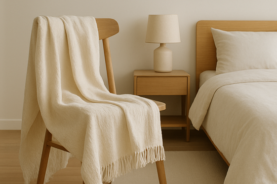Layer with Organic Cotton or Wool Throws illustration