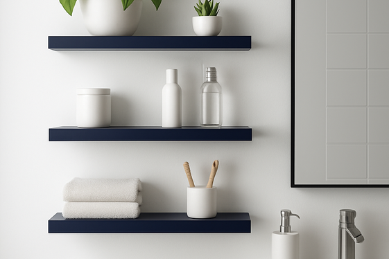 Navy Blue Floating Shelves for Extra Storage and Flair illustration