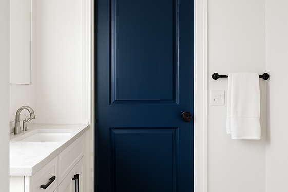 Navy Blue Bathroom Doors: Unexpected Elegance illustration