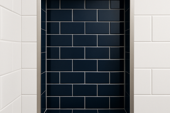 Create a Navy Blue Shower Niche for Style and Function illustration