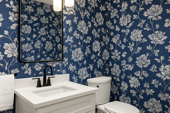 Use Navy Blue Wallpaper for a Bold Statement illustration