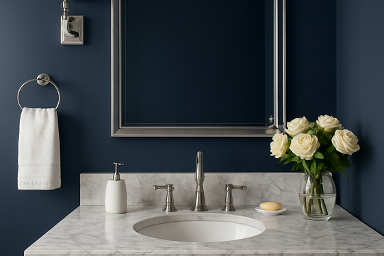 Pair Navy Blue and Marble for Timeless Elegance illustration