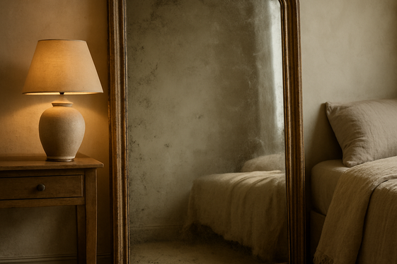 Lean a Vintage Mirror Against the Wall for Cozy Vibes illustration