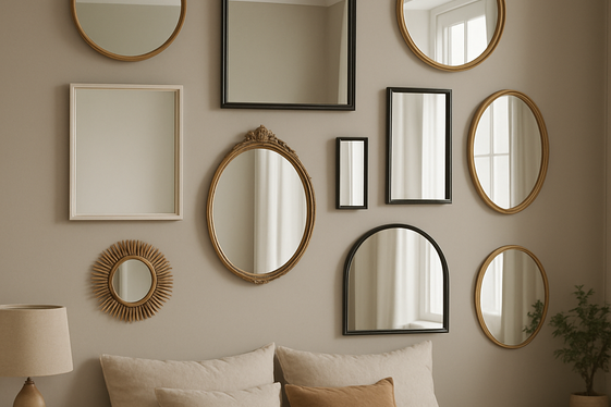 Create Depth Using a Gallery Wall of Mirrors illustration