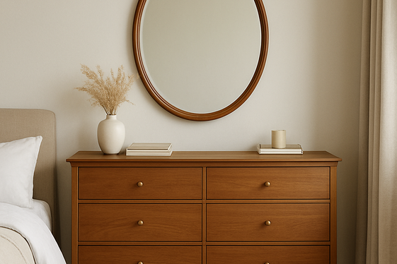 Use Oval Mirrors to Soften Sharp Room Angles illustration