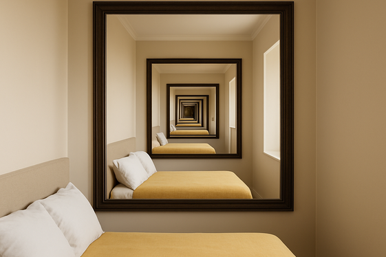 Double Up with Pair Mirrors on Opposite Walls illustration