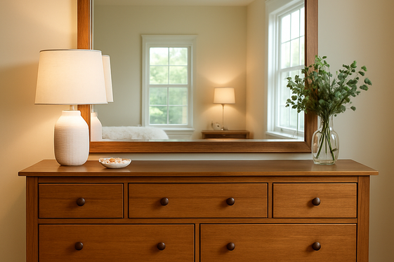 Hang Mirrors Above Dressers to Enhance Light illustration