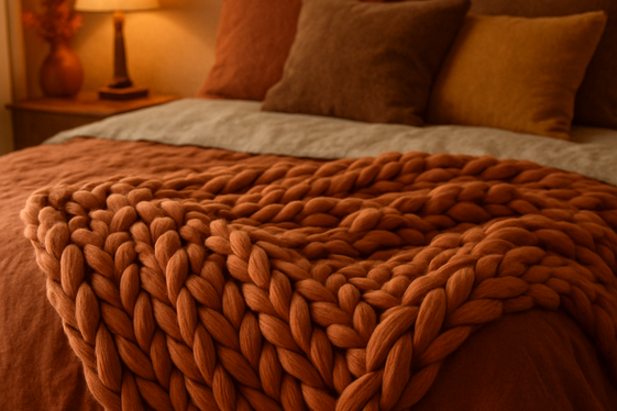 Layer Soft, Chunky Knit Blankets illustration