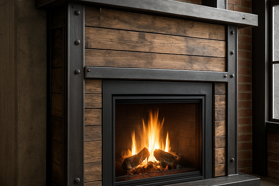 Industrial Style Fireplaces with Metal Accents illustration