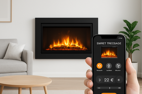 Smart Fireplaces with App Control Features illustration