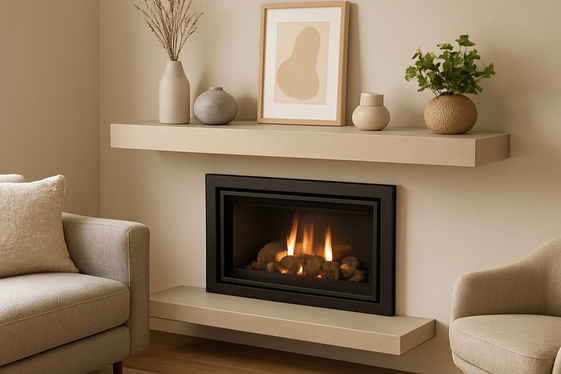 Floating Fireplace Mantels to Save Space illustration