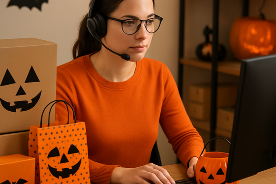 Online Halloween Retail Support illustration