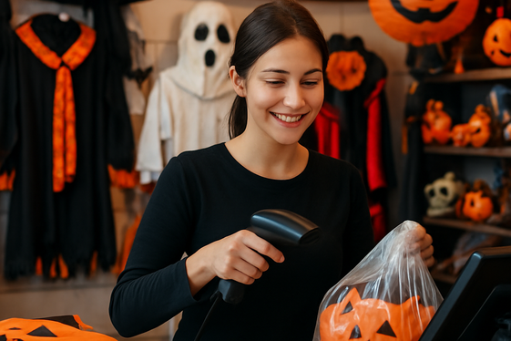 Cashier at Seasonal Pop-Up Shops illustration