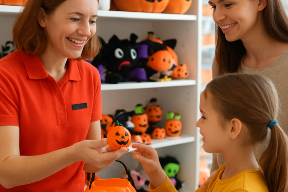 Halloween Toy Store Helper illustration