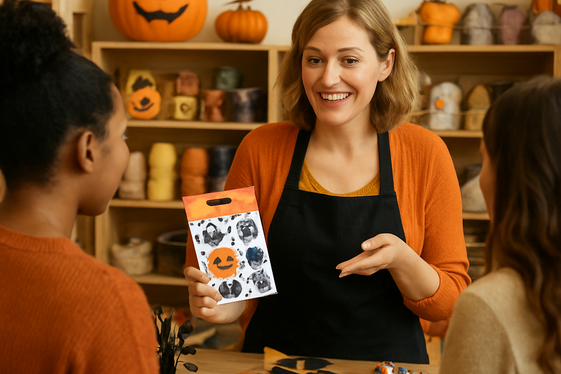 Local Craft Store Seasonal Salesperson illustration