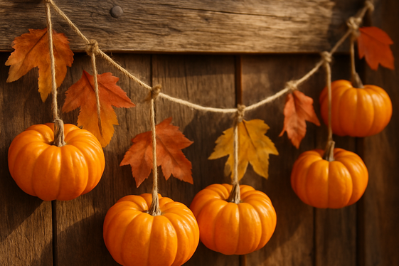 Fresh Pumpkin Garland for a Festive Look illustration