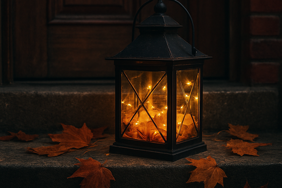 Vintage Lantern Displays with Fairy Lights illustration