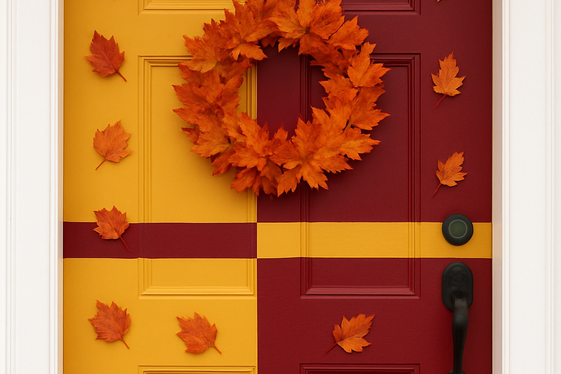 Bold Color Blocking with Fall Shades illustration