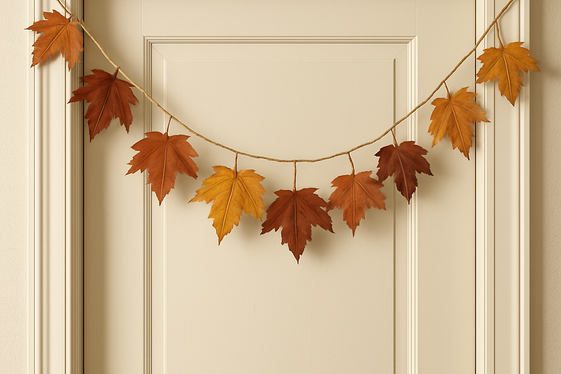 DIY Leaf Garland Using Real Leaves illustration