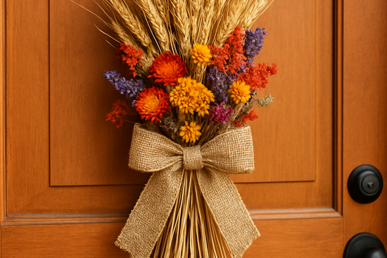 Dried Flower and Wheat Bundles illustration