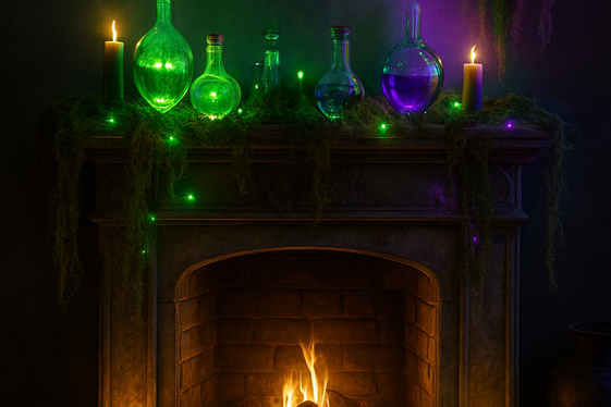 Witchy Wonderland: Green and Purple Glow illustration