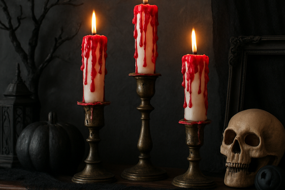 Dripping Blood Candle Holders illustration