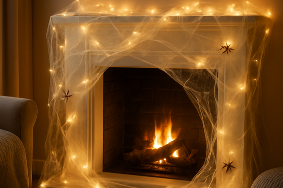 Cobweb Chic with Fairy Lights illustration