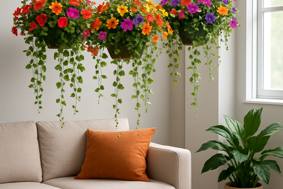 Hanging Flower Baskets for Vertical Greenery illustration