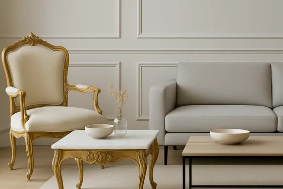 Mix Modern Lines with French Rococo Style illustration