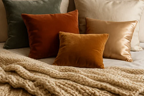 Mix Textures with Throw Pillows and Blankets illustration