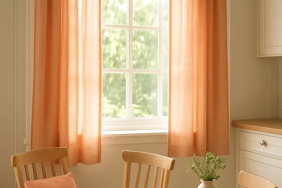 Peach Fuzz Textiles: Curtains and Cushions illustration