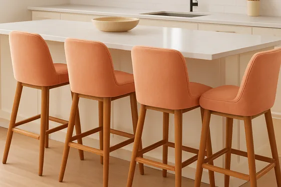 Peach Island Seating with Chic Fabrics illustration